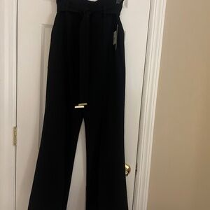 Black High waist with gold accent belt